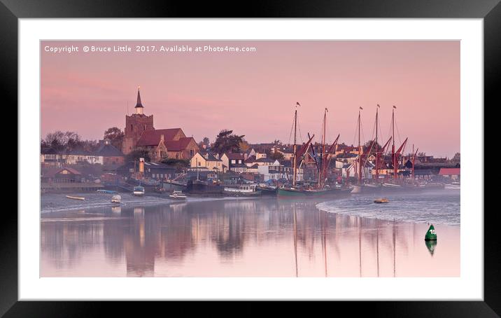 Thames barges moored at Maldon, Essex Framed Mounted Print by Bruce Little
