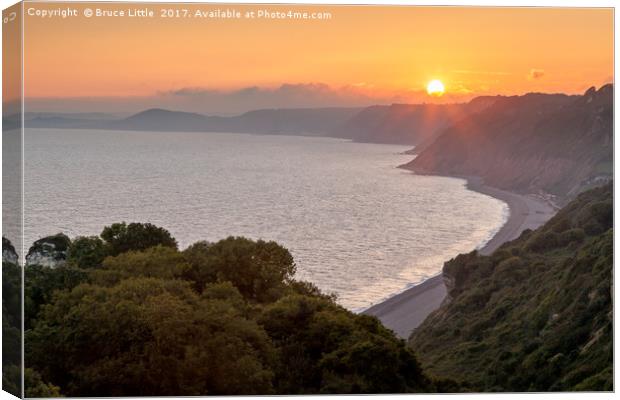 Sunset on the Jurasic Coast Canvas Print by Bruce Little