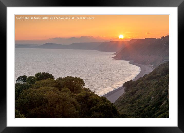 Sunset on the Jurasic Coast Framed Mounted Print by Bruce Little