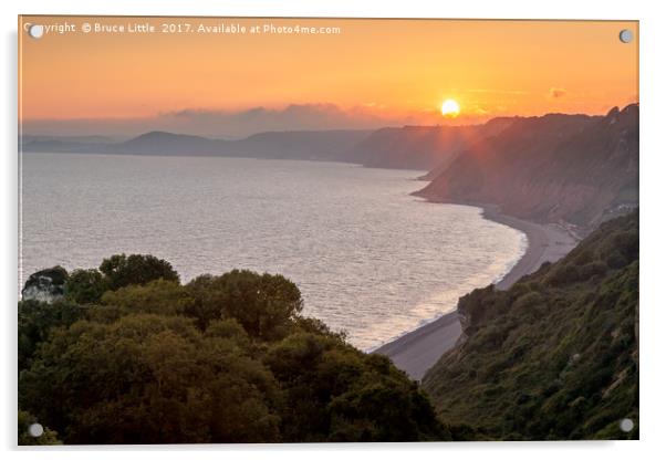 Sunset on the Jurasic Coast Acrylic by Bruce Little