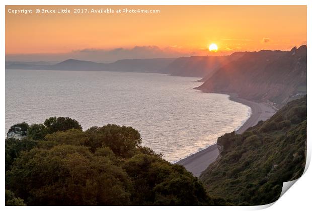 Sunset on the Jurasic Coast Print by Bruce Little