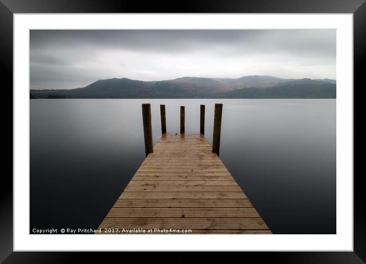Low Brandlehow Jetty  Framed Mounted Print by Ray Pritchard