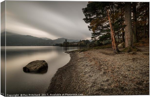 Overcast Day at Dewentwater Canvas Print by Ray Pritchard