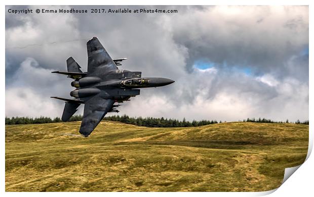 Strike Eagle F-15 through the Mach Loop Print by Emma Woodhouse