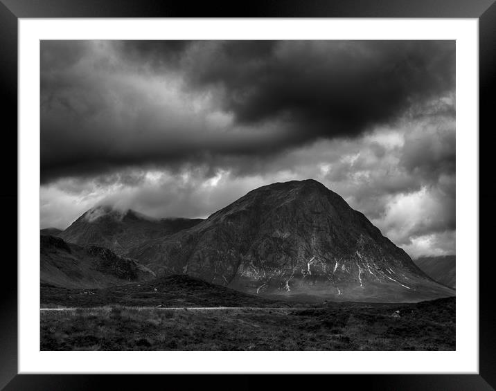 Moody Buachaille Etive Mor. Framed Mounted Print by Tommy Dickson