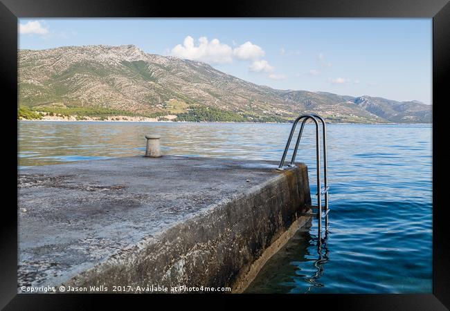 Steps down into the Peljesac Channel Framed Print by Jason Wells