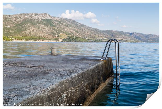 Steps down into the Peljesac Channel Print by Jason Wells