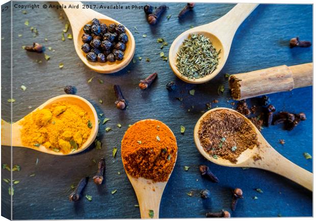  Herb and Spices. Canvas Print by Angela Aird