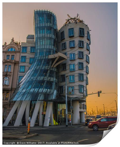 The Dancing House, Prague Print by Dave Williams