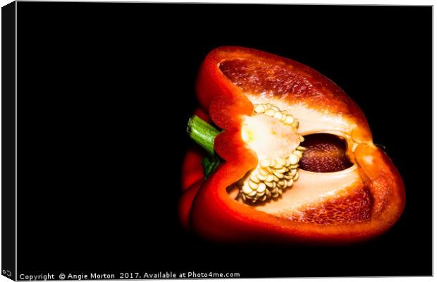The Naked Capsicum Canvas Print by Angie Morton