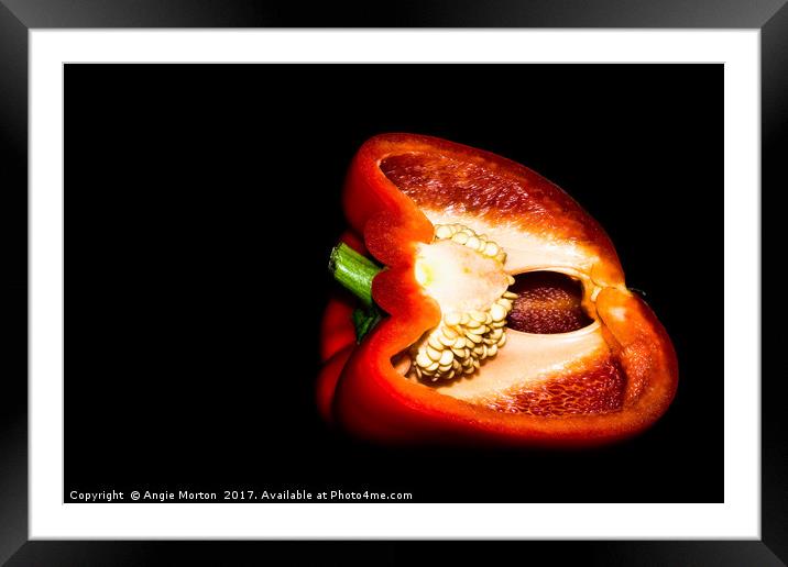 The Naked Capsicum Framed Mounted Print by Angie Morton
