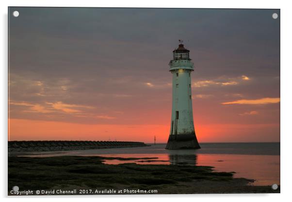 Perch Rock Lighthouse  Acrylic by David Chennell