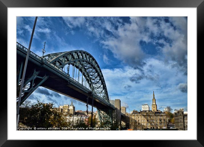 Tyne Bridge Newcastle Framed Mounted Print by Antony Atkinson