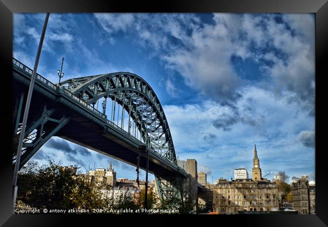 Tyne Bridge Newcastle Framed Print by Antony Atkinson