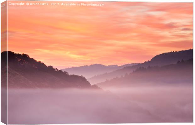 Dramatic Sunrise over Upper Teign Valley Canvas Print by Bruce Little