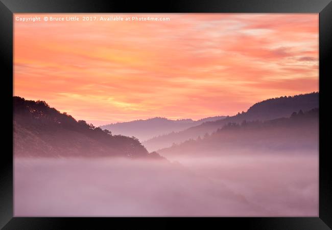 Dramatic Sunrise over Upper Teign Valley Framed Print by Bruce Little