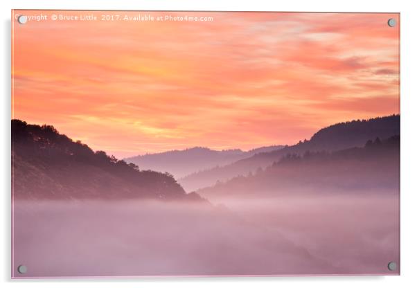 Dramatic Sunrise over Upper Teign Valley Acrylic by Bruce Little