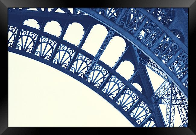 Eiffel Tower in Blue Framed Print by Lucy Antony