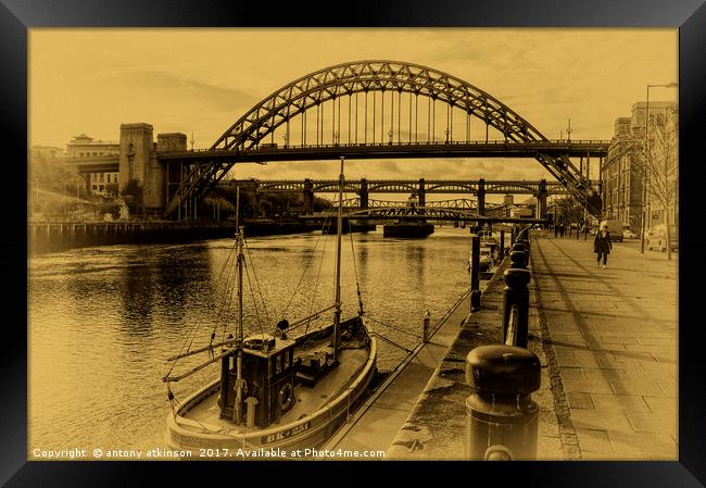 Newcastle Quayside Framed Print by Antony Atkinson