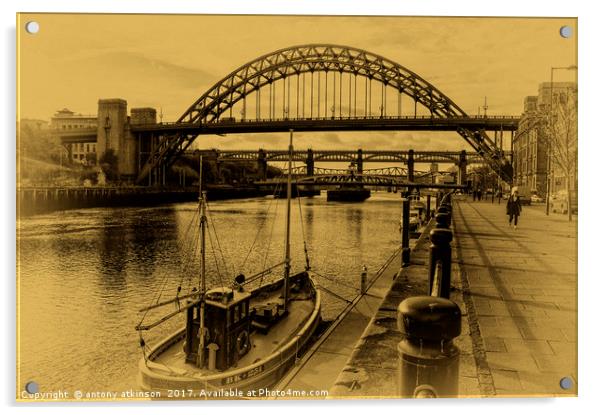 Newcastle Quayside Acrylic by Antony Atkinson
