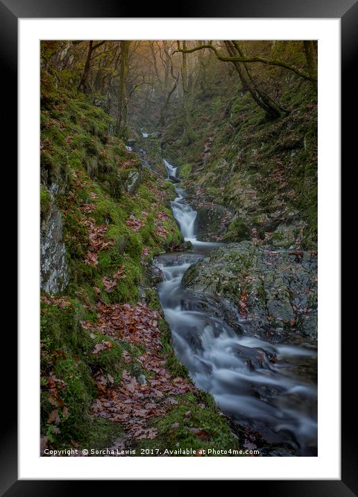 Dolfolau Magical Waterfall, Elan Valley Framed Mounted Print by Sorcha Lewis