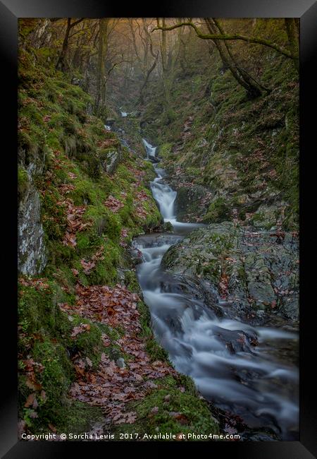 Dolfolau Magical Waterfall, Elan Valley Framed Print by Sorcha Lewis