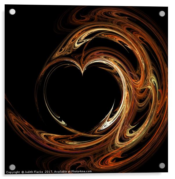 Fractal art - Heart Acrylic by Judith Flacke