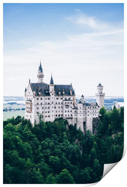 Neuschwanstein Castle Blue Print by Patrycja Polechonska