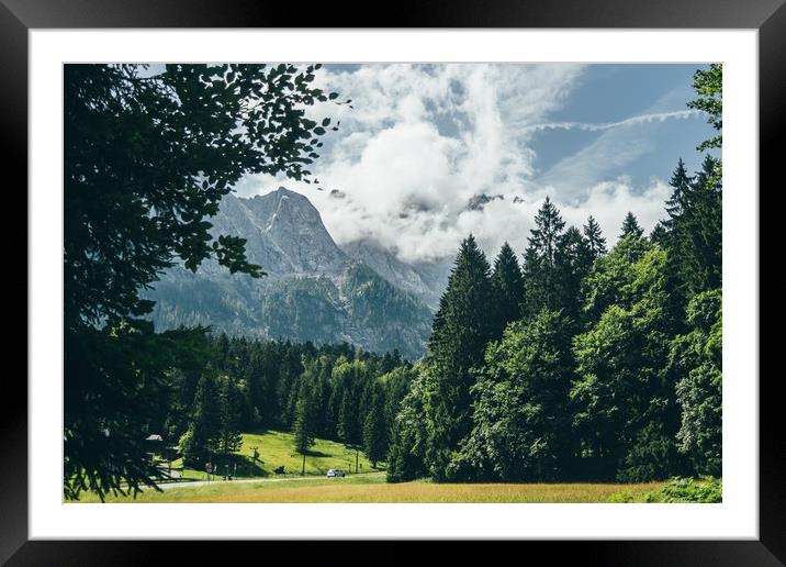 Zugspitze In Clouds Framed Mounted Print by Patrycja Polechonska