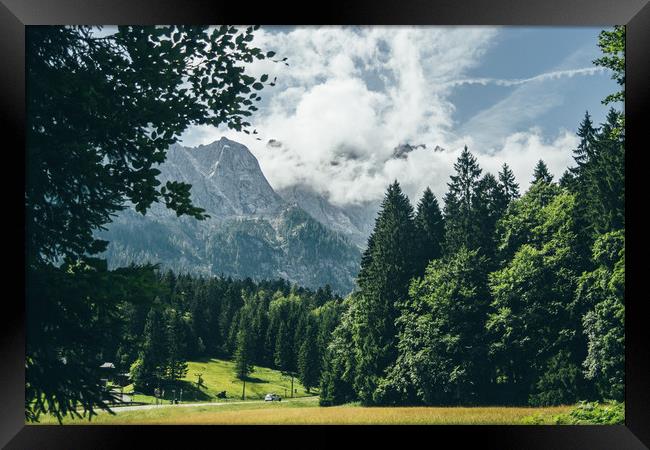 Zugspitze In Clouds Framed Print by Patrycja Polechonska