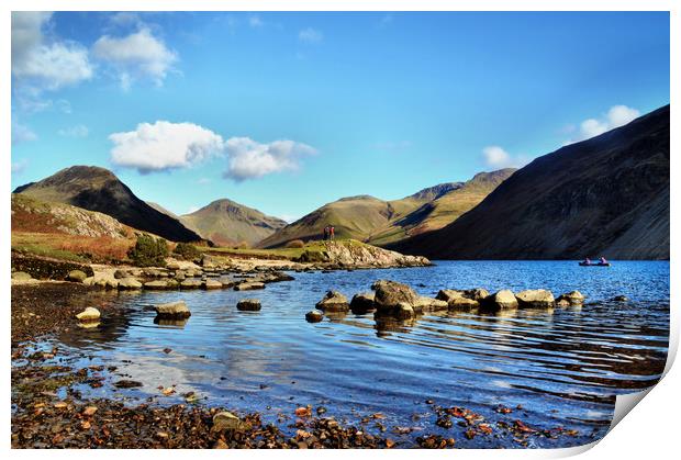 Canoeing on Wastwater  Print by Sarah Couzens
