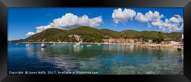 Prizba on the south slopes of Korcula Island Framed Print by Jason Wells