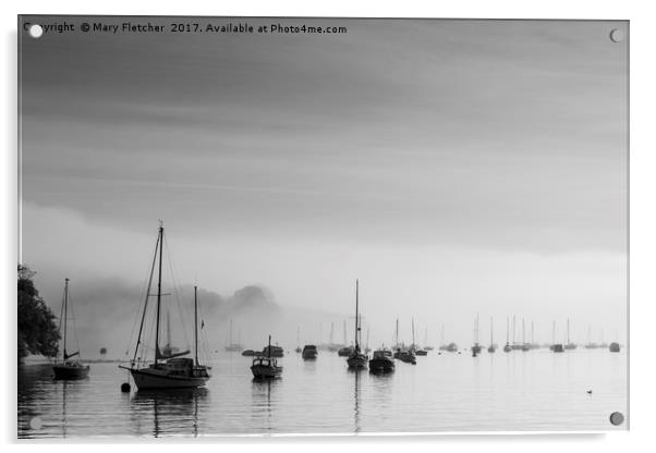 Misty Morning Acrylic by Mary Fletcher