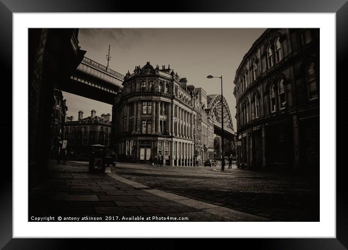 Newcastly Quayside Framed Mounted Print by Antony Atkinson