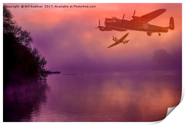 Lancaster at Sunrise Sutton Bingham Reservoir  Print by Will Badman
