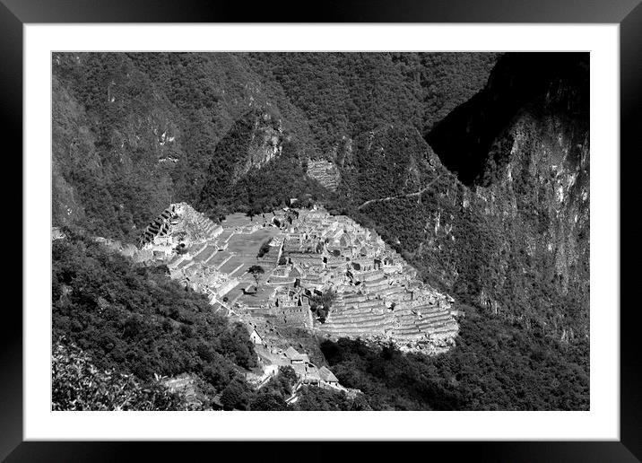View Of Machu Picchu From The Inca Trail  Framed Mounted Print by Aidan Moran