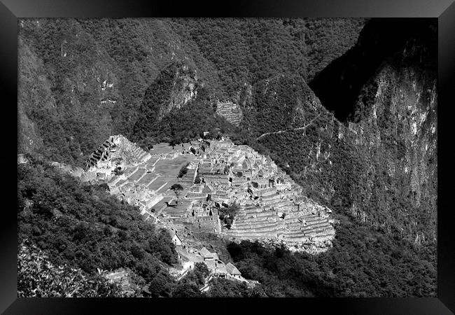 View Of Machu Picchu From The Inca Trail  Framed Print by Aidan Moran