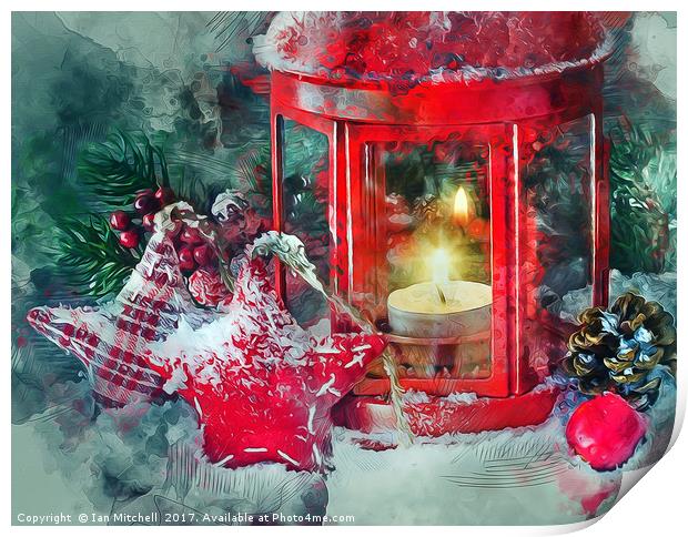 Christmas Lantern Print by Ian Mitchell