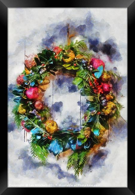 Christmas Wreath Framed Print by Ian Mitchell