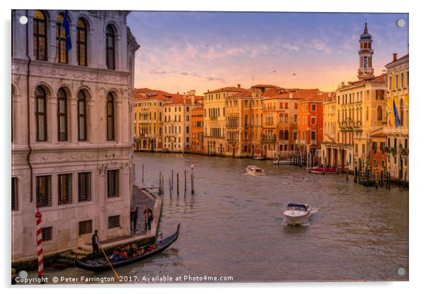Sunset in Venice Acrylic by Peter Farrington