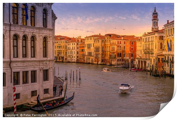 Sunset in Venice Print by Peter Farrington
