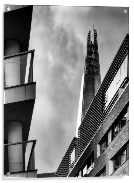 The towering Shard. Acrylic by David Hall