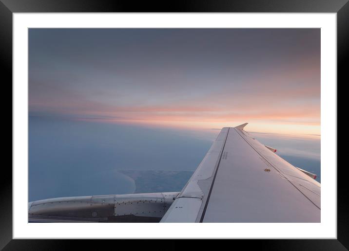 Sunset Flying Framed Mounted Print by David Pyatt