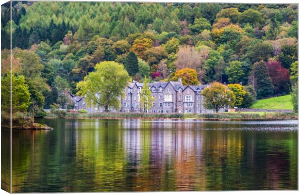 Autumn reflections in Grasmere Canvas Print by Alf Damp