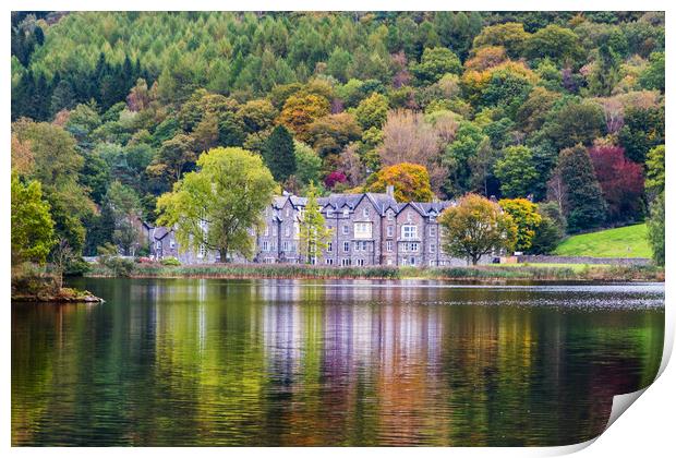 Autumn reflections in Grasmere Print by Alf Damp