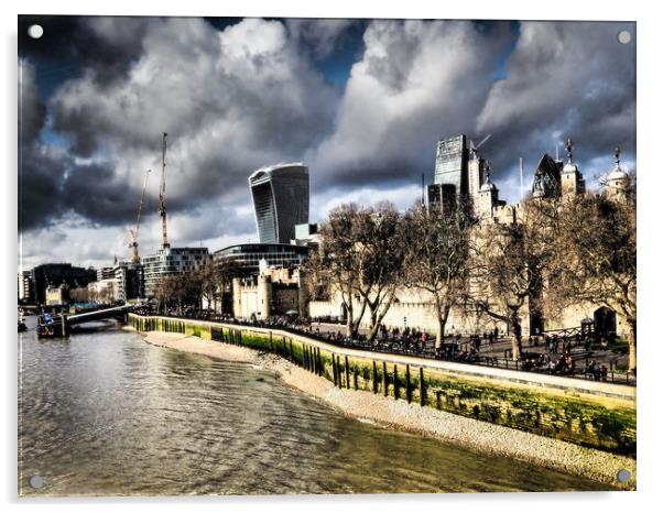 London SkyLine. Acrylic by David Hall