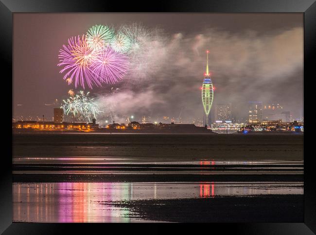 City fireworks Framed Print by Alf Damp