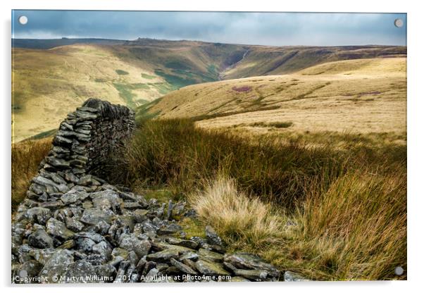 Crowden Clough, Kinder Scout Acrylic by Martyn Williams