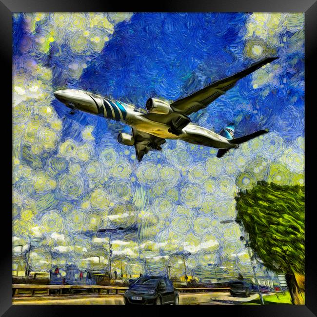 Airliner Vincent Van Gogh Framed Print by David Pyatt