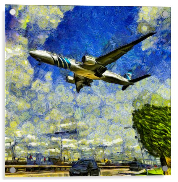 Airliner Vincent Van Gogh Acrylic by David Pyatt